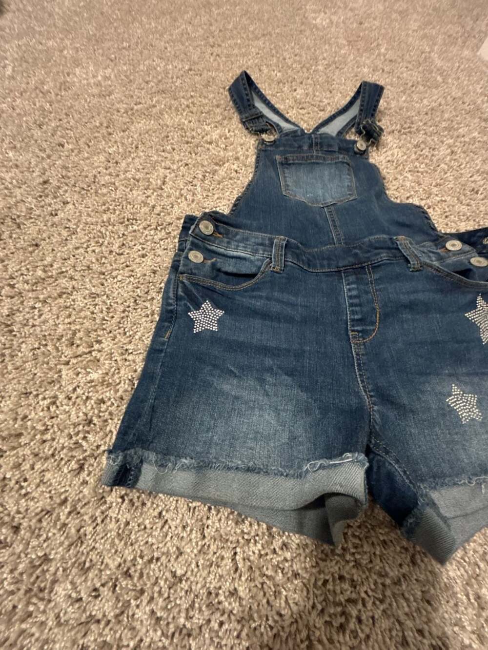 So Girls Star Print Denim Shortalls Size 12